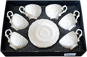 Conjunto Xícara de Café Ouro 12 Peças Porcelana Chinesa 80ML Cafezinho Expresso Para Presente