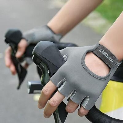 Luvas de treino para academia, levantamento de peso, ciclismo, esportes de dedo curtos