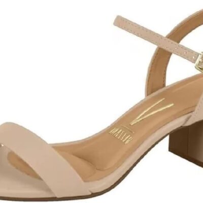 VIZZANO Sandália Feminina Salto Quadrado Glitter Ouro 34 Rosado